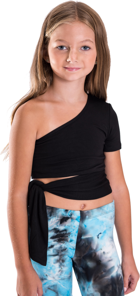●RAIVE● Cheryl Shoulder Cheryl Kids | Kids One Shoulder Tie Side Top