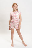 Girls Strawberry Print Short Sleeve Top and Shorts Set