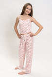 Girls Strawberry Print Cami Top and Pants Set