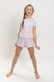 Girls Strawberry Print Short Sleeve Top and Shorts Set