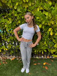 Girls Rib Bow Short Sleeve Top