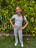 Girls Rib Bow Short Sleeve Top