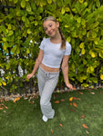 Girls Rib Bow Short Sleeve Top