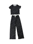 Girls Printed Lounge 2 Pc Short Sleeve Top and Pants Set