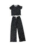 Girls Printed Lounge 2 Pc Short Sleeve Top and Pants Set
