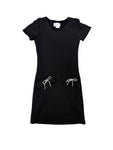 Girls Short Sleeve Dress With Bow