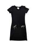 Girls Short Sleeve Dress With Bow