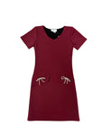 Girls Short Sleeve Dress With Bow