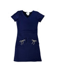 Girls Short Sleeve Dress With Bow