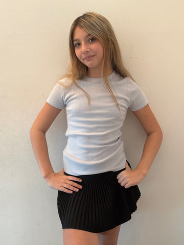 Girls Suede Pleated Skort