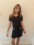 Girls Short Sleeve Dress With Bow