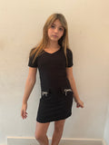 Girls Short Sleeve Dress With Bow