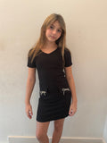 Girls Short Sleeve Dress With Bow