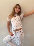 Girls Printed Lounge 2 Pc Short Sleeve Top and Pants Set
