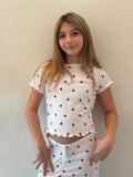 Girls Printed Lounge 2 Pc Short Sleeve Top and Pants Set