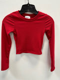 Girls Lily Long Sleeve Ribbed Crop Top