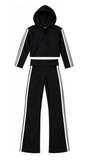 Girls Stripe Side Hoodie and Pants Set