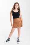 Girls Leather V Tight Skirt