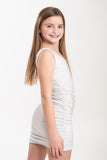 Girls Ruched Side Lurex Dress