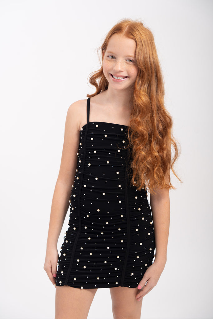 Girls Amelia Tank Dress With Pearls Girls Amelia Tank Dress With Pearls