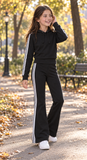 Girls Stripe Side Hoodie and Pants Set