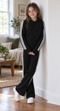 Girls Stripe Side Hoodie and Pants Set