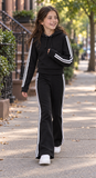 Girls Stripe Side Hoodie and Pants Set