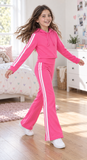 Girls Stripe Side Hoodie and Pants Set