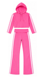Girls Stripe Side Hoodie and Pants Set