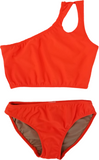 Girl's Two Piece One Shoulder Bathing Suit