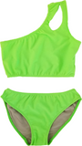 Girl's Two Piece One Shoulder Bathing Suit