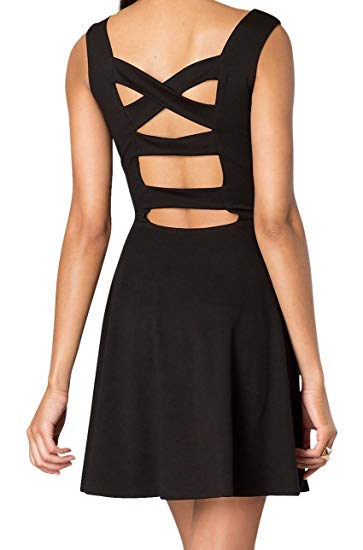 Juniors Sleeveless Dress with Cut Out Back Juniors Sleeveless Dress with Cut Out Back