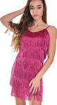 Women's Short All-Over Fringe Flapper Dress