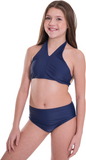 Kids High Waisted Halter Bikini