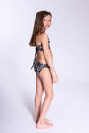 Girl's Cheetah Print Two Piece Velvet Bathing Suit