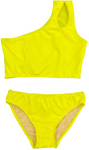 Girl's Two Piece One Shoulder Bathing Suit