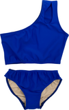 Girl's Two Piece One Shoulder Bathing Suit