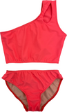 Girl's Two Piece One Shoulder Bathing Suit