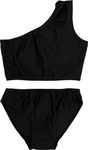 Girl's Two Piece One Shoulder Bathing Suit