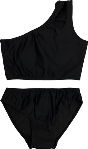 Girl's Two Piece One Shoulder Bathing Suit