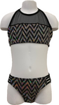 Girl's Sparkle Stripe Two Piece Bathing Suit