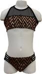 Girl's Sparkle Stripe Two Piece Bathing Suit
