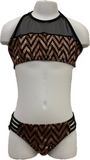 Girl's Sparkle Stripe Two Piece Bathing Suit