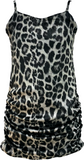 Kids Cheetah Print Velvet Tank Ruched Dress