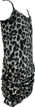 Kids Cheetah Print Velvet Tank Ruched Dress