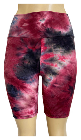 Juniors High Waisted Tie Dye Cotton Biker Shorts