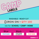 Iron On Camp Name Labels