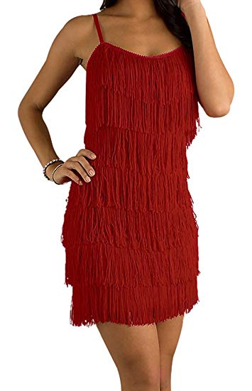 short flapper dress Women's Fringe Flapper Dress