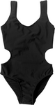 Kids Basic One Piece Cutout Swimsuit